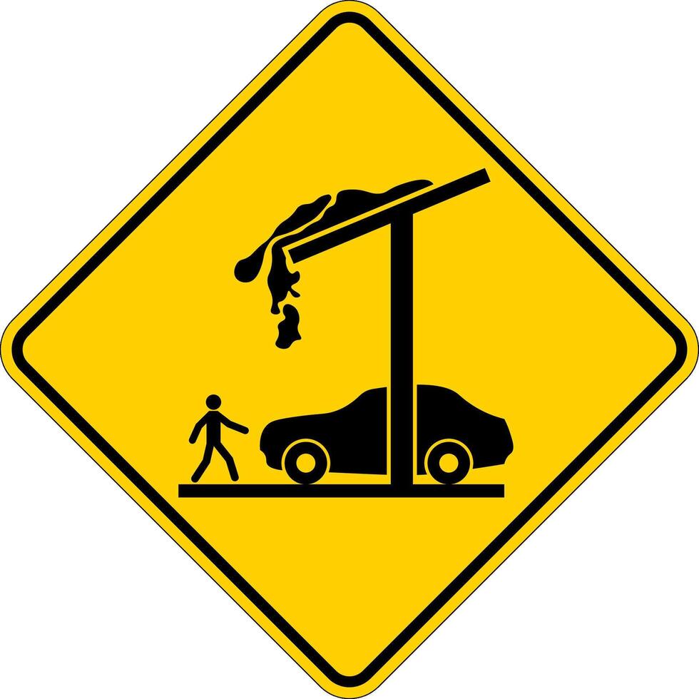 Warning Sign Falling Ice and Snow Symbol vector