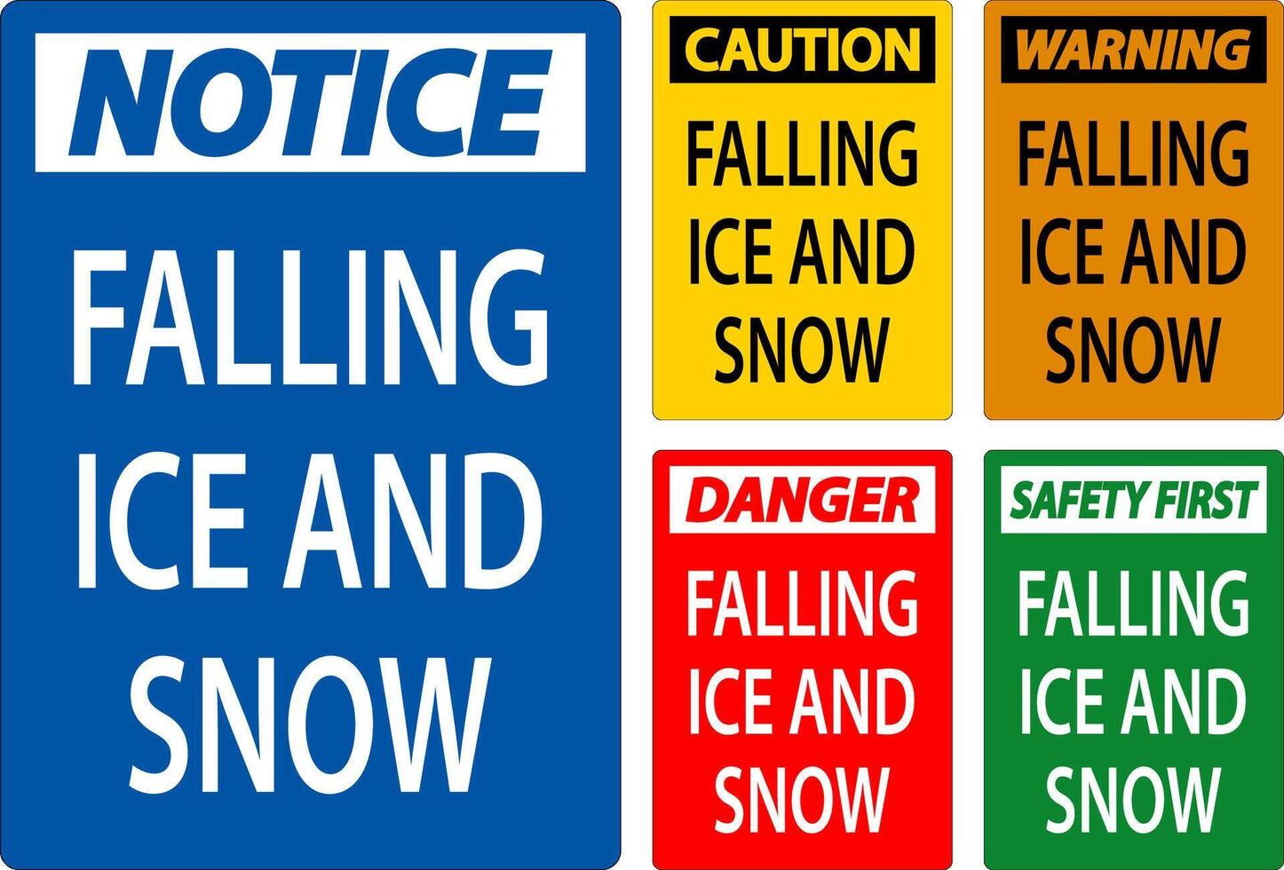 Caution Sign Falling Ice And Snow vector