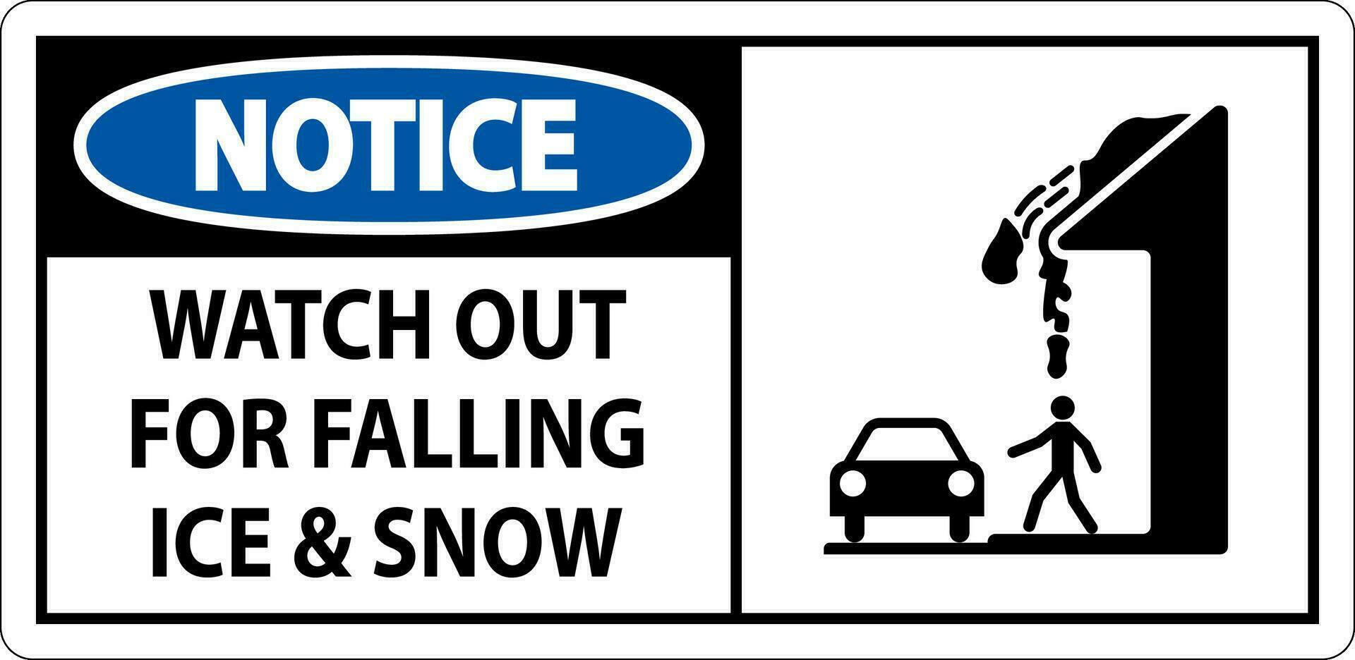 Notice Sign Watch Out For Falling Ice And Snow vector