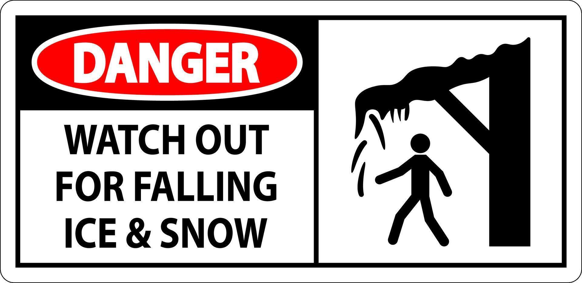 Danger Sign Watch Out For Falling Ice And Snow vector