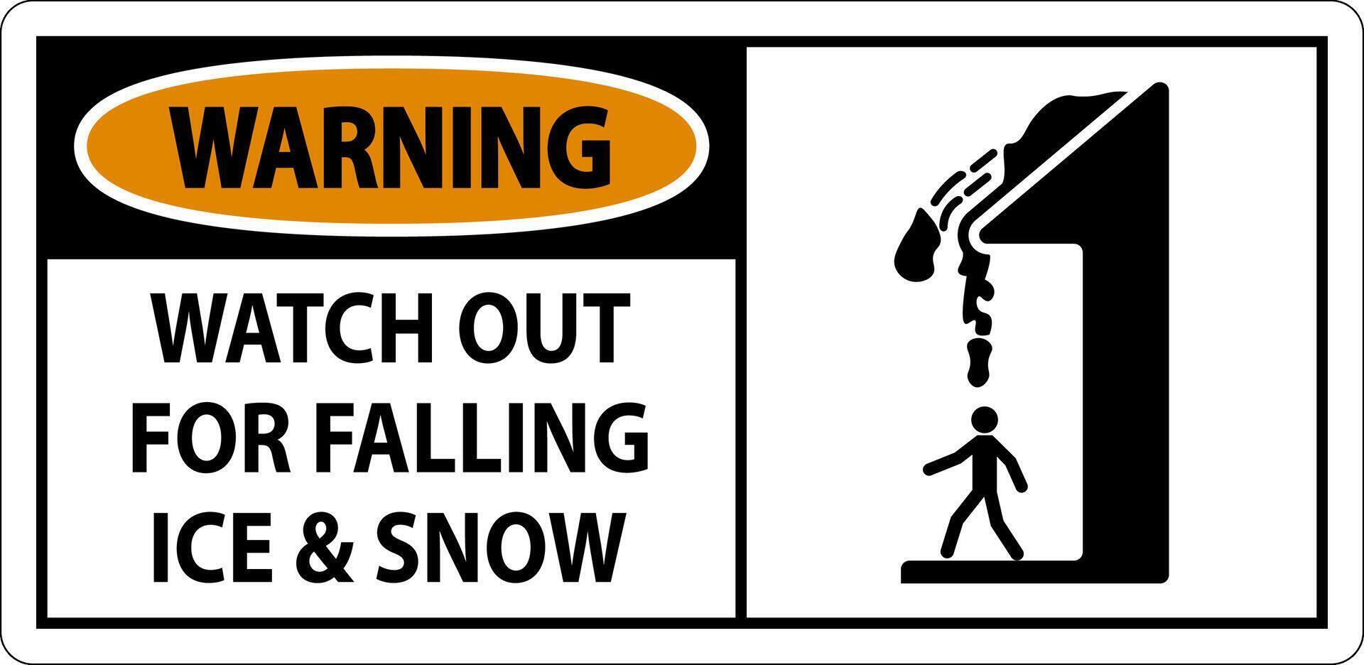 Warning Sign Watch Out For Falling Ice And Snow vector