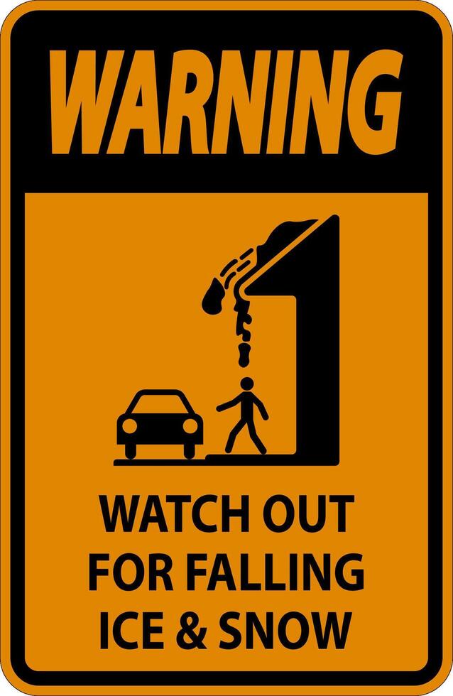 Warning Sign Watch Out For Falling Ice And Snow vector