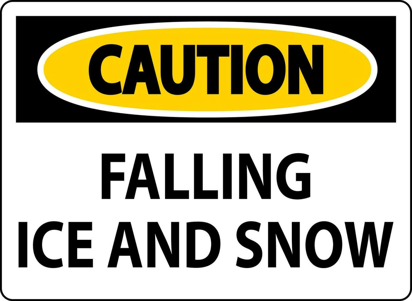 Caution Sign Falling Ice And Snow vector
