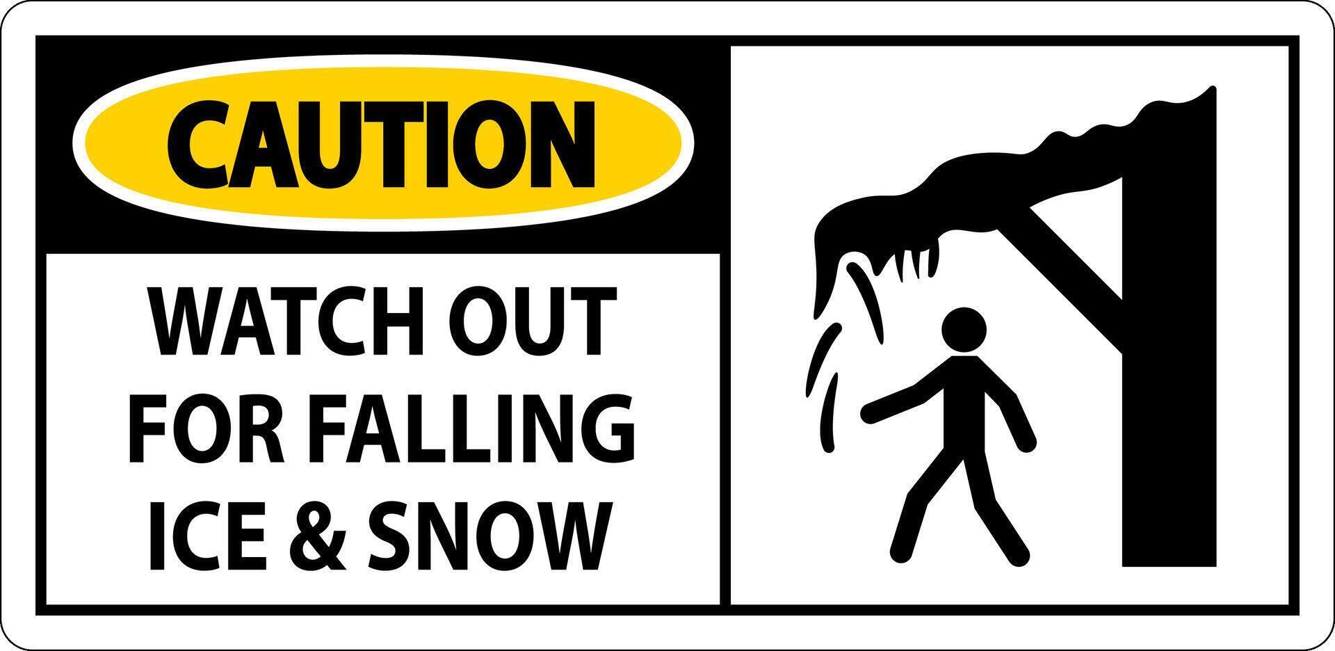 Caution Sign Watch Out For Falling Ice And Snow vector