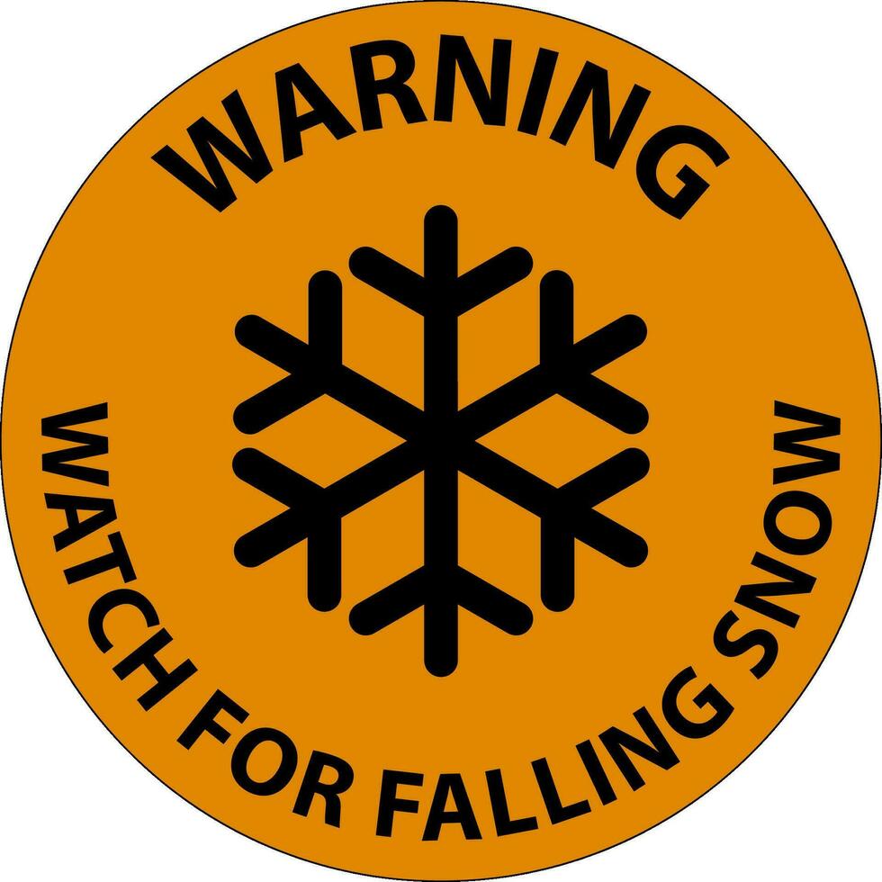advertencia firmar reloj para que cae nieve vector