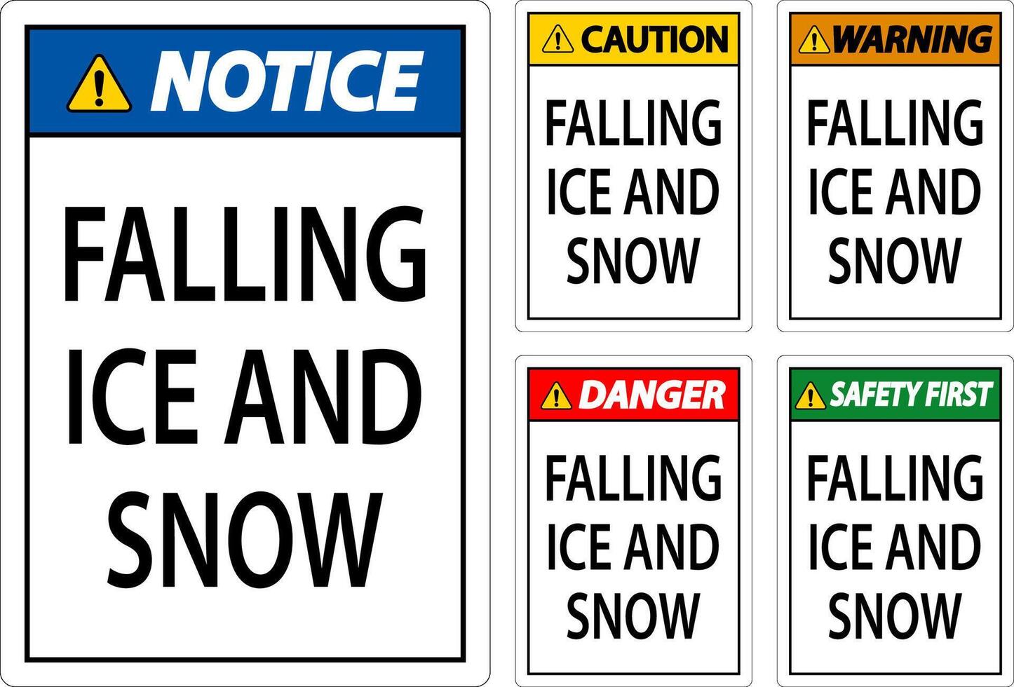 Caution Sign Falling Ice And Snow vector