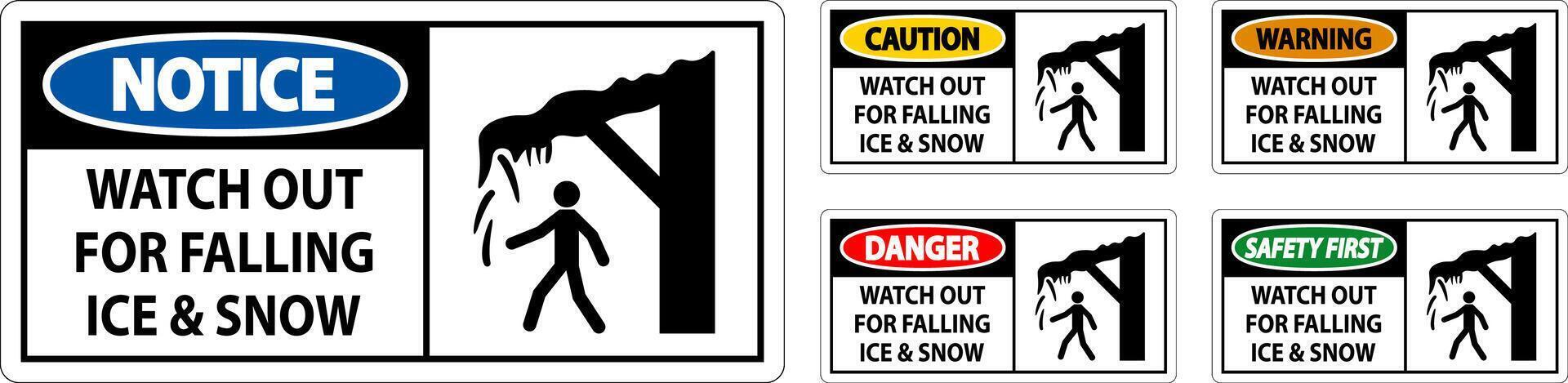 Caution Sign Watch Out For Falling Ice And Snow vector