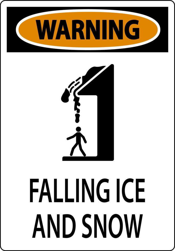 Ice and Snow Warning Sign Caution - Falling Ice And Snow Sign vector