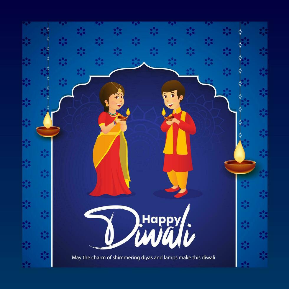 Indian Religions Happy Diwali Festival vector