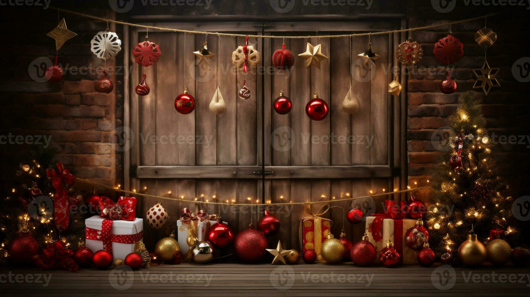 Christmas decoration  background generative ai photo