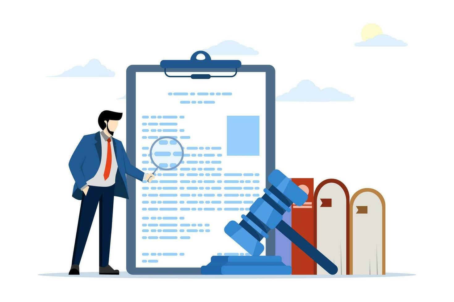 Legal advice concept. Law and justice scene. lawyer consultant client, judge knocks with wooden gavel. legal advice consultation. Consideration. Flat vector illustration banner for website.