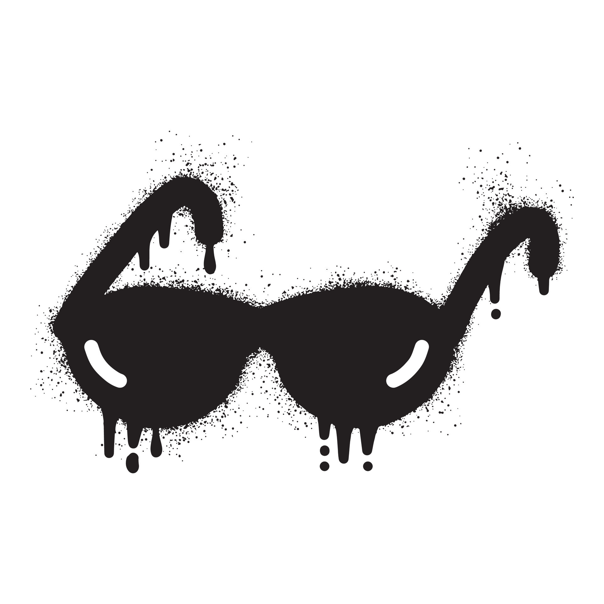 Sunglassses graffiti with black spray paint 33105042 Vector Art at Vecteezy