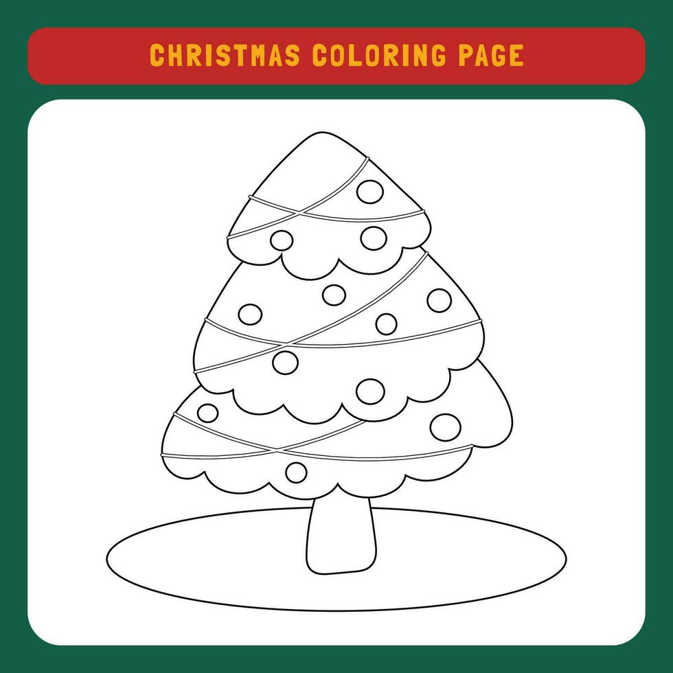 Merry Christmas worksheets and coloring page for kids.  Winter activity page for kids vector