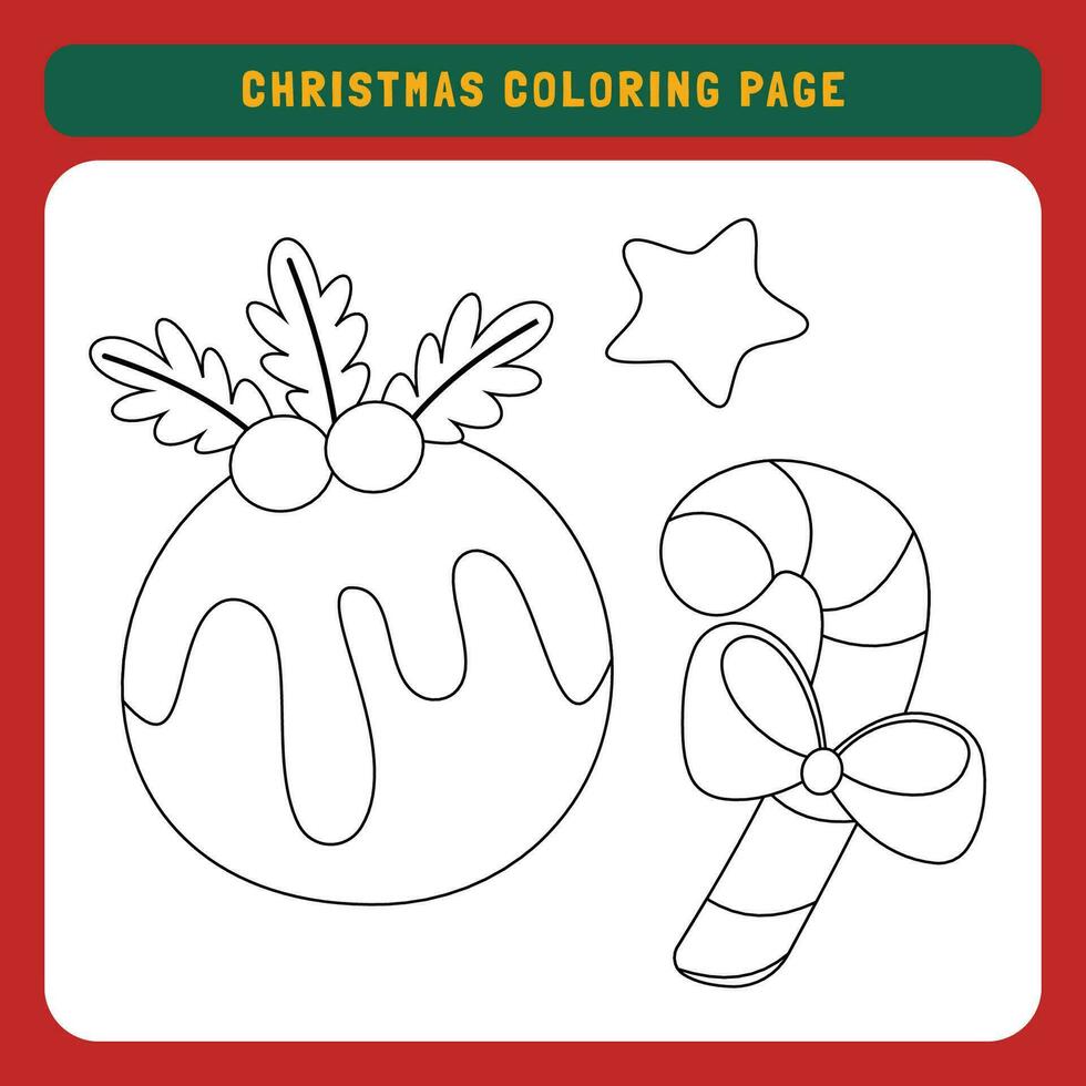 Merry Christmas worksheets and coloring page for kids.  Winter activity page for kids vector