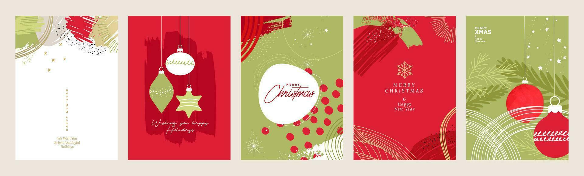 feliz navidad y feliz año nuevo tarjetas de felicitación. conceptos de ilustración vectorial para fondo, tarjeta de felicitación, tarjeta de invitación de fiesta, banner de sitio web, banner de medios sociales, material de marketing. vector