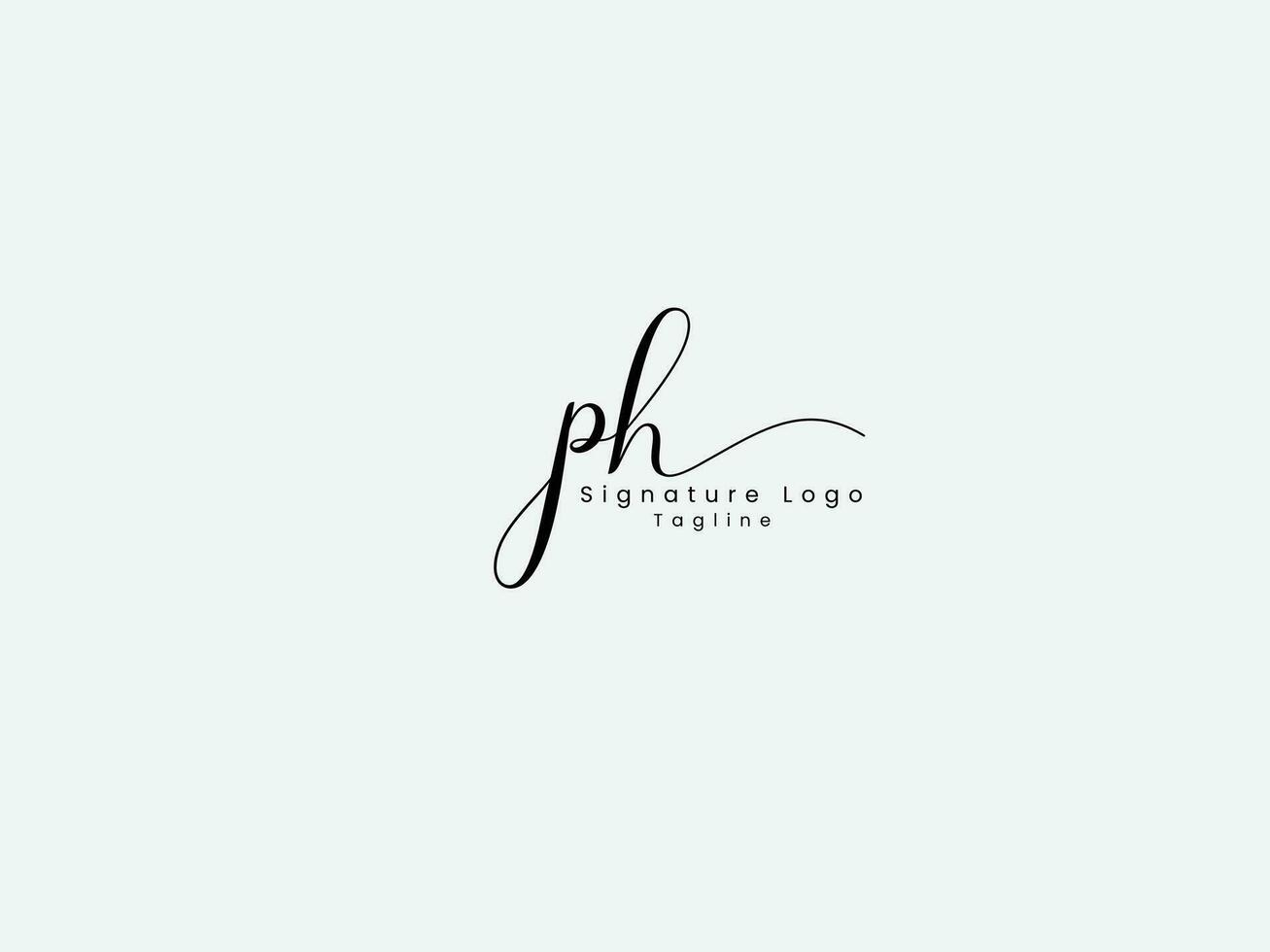 Ph letter logo design. Hp signature logo. Business. Handwritten. Script. Signature font. Creative. Ph logo. Modern. Font. Lettering vector