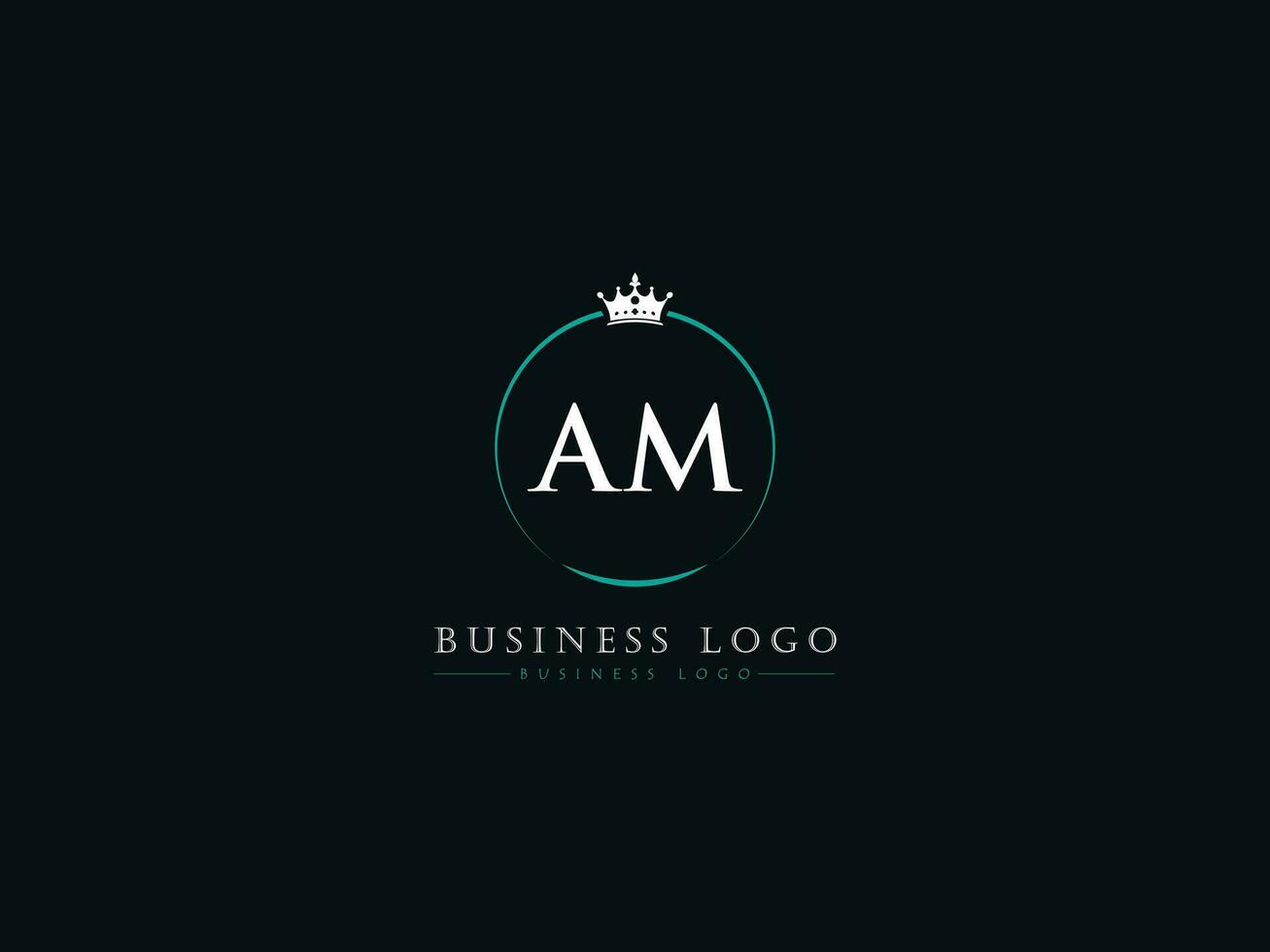 Colorful Crown Am Logo Image, Modern AM Luxury Circle Letter Logo vector