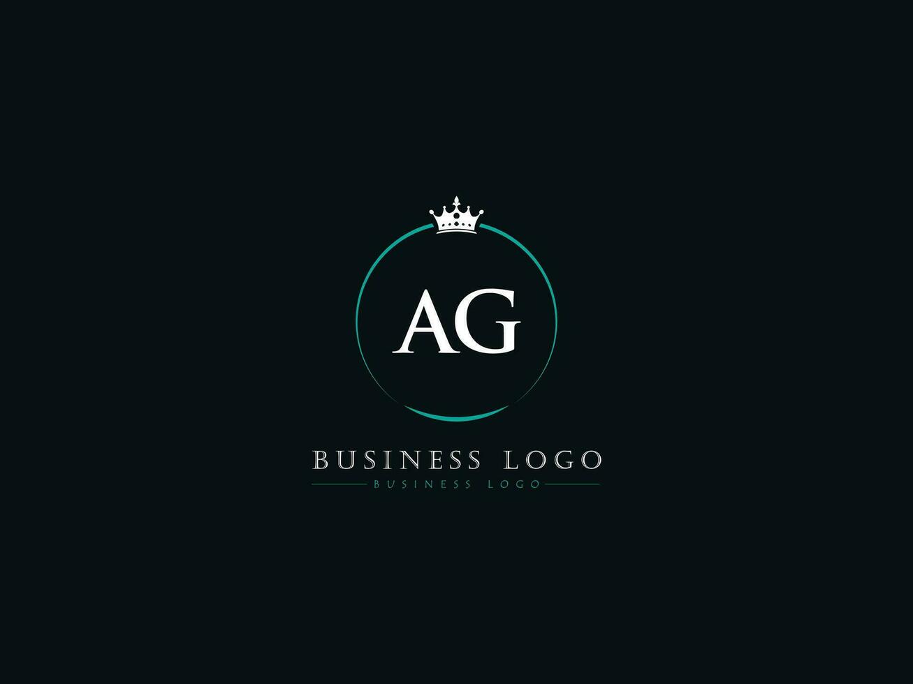 Colorful Crown Ag Logo Image, Modern Ag Luxury Circle Letter Logo vector