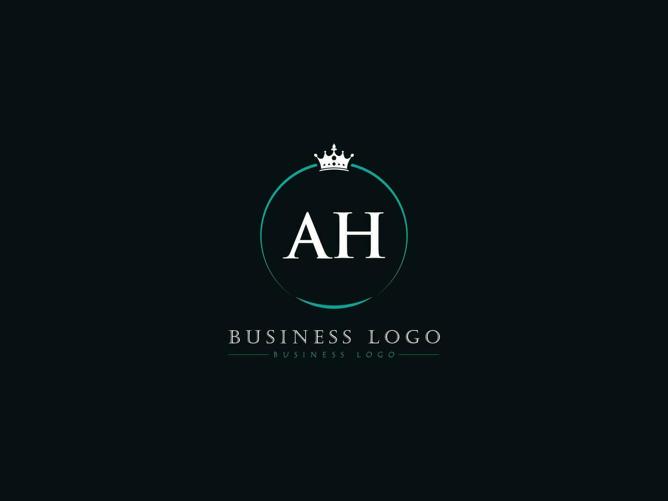 Colorful Crown AH Logo Image, Modern Ah Luxury Circle Letter Logo vector