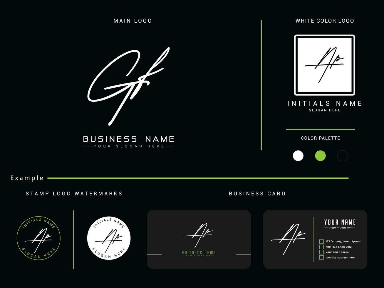 Gf Signature Logo, Initial Floral Gf Luxury Fashion Logo Branding vector