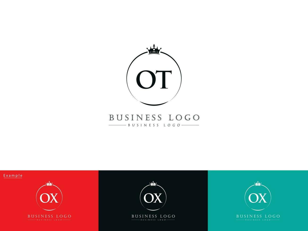 Alphabet Ot Logo Image, Minimalist Crown Ot Initial Circle Logo Art For You vector