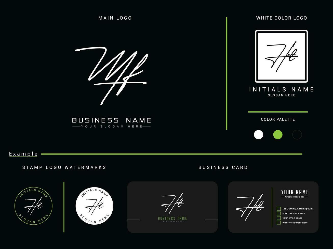 Minimal Mf Logo Icon, Floral MF Signature Logo Letter And Branding vector