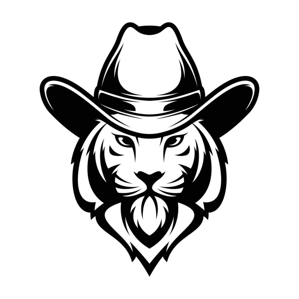 Tigre vaquero contorno vector