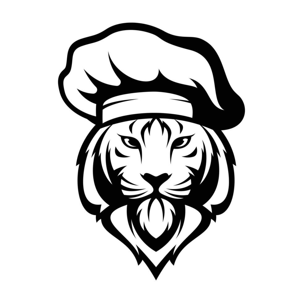 Tiger Chef Outline vector