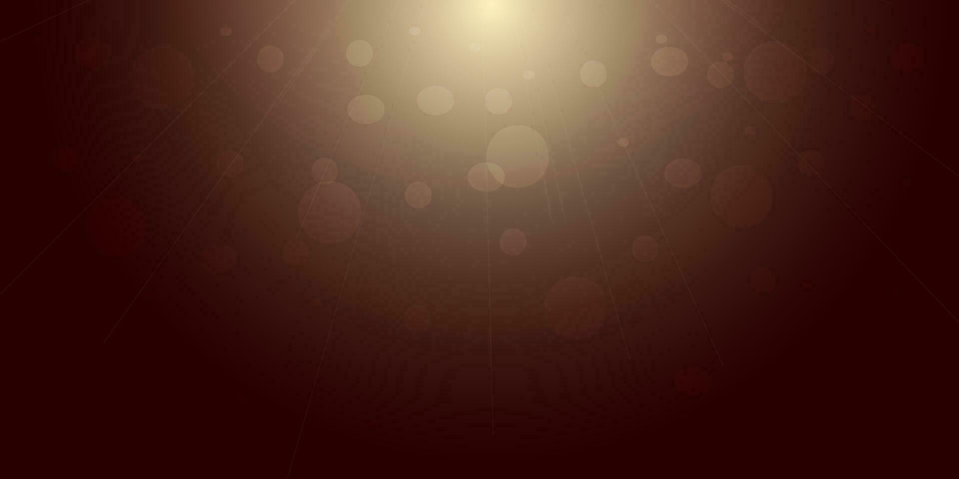 Brown background abstract with  light rays and bokeh. abstract background gold and black. Vector