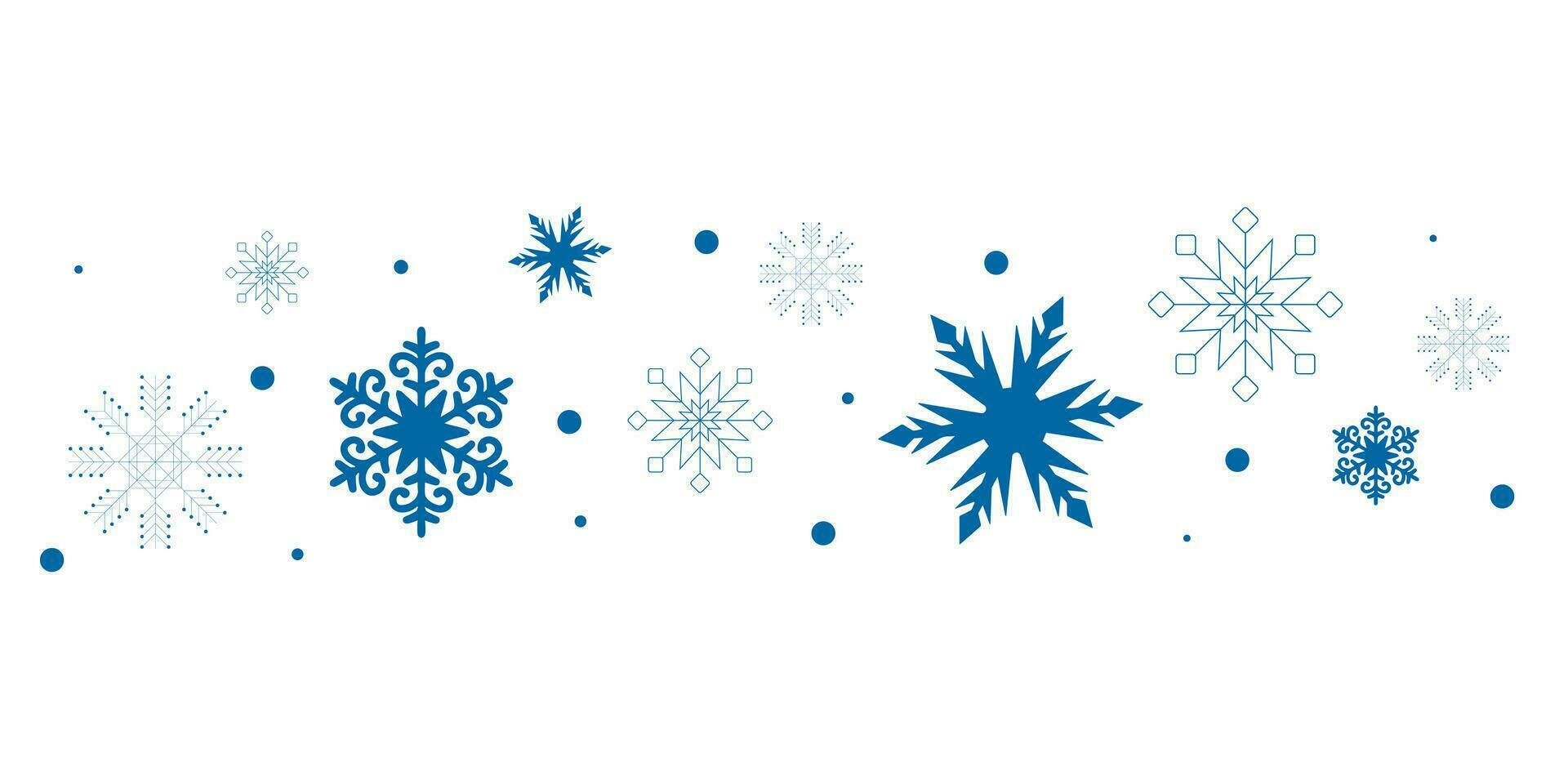 Snowflakes Border. Vector. blue snowflakes on a white background. vector