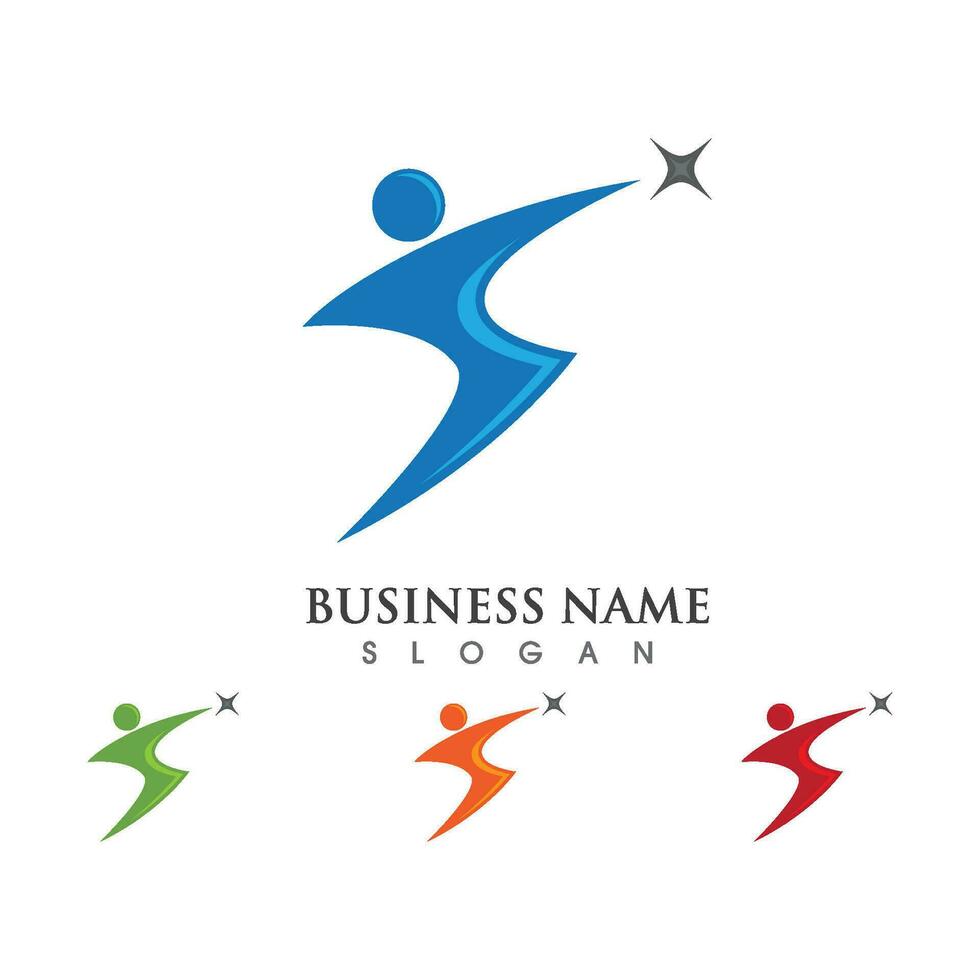 Human character logo sign vector