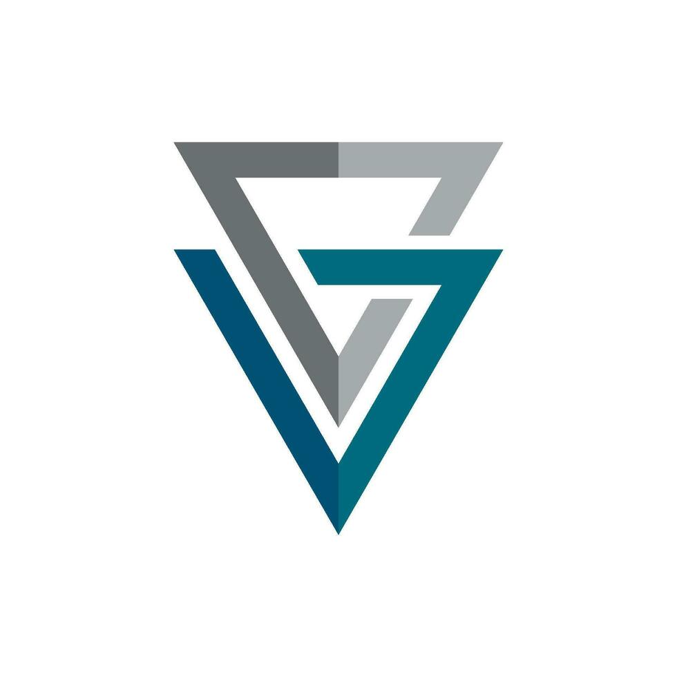 V Logo Hexagon illustration Icon vector