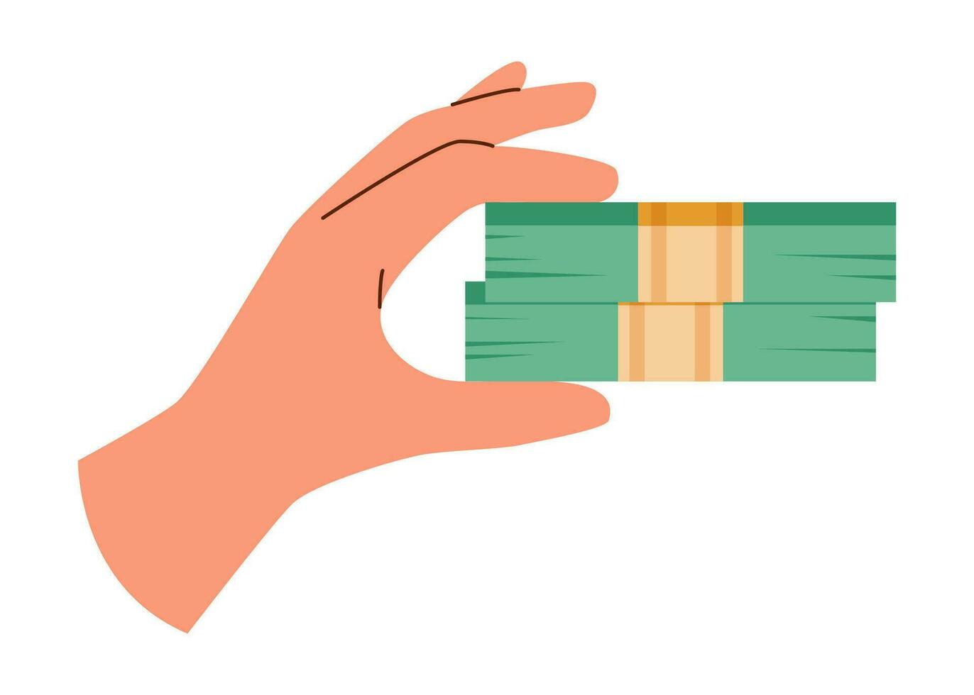 Hand with paper money vector