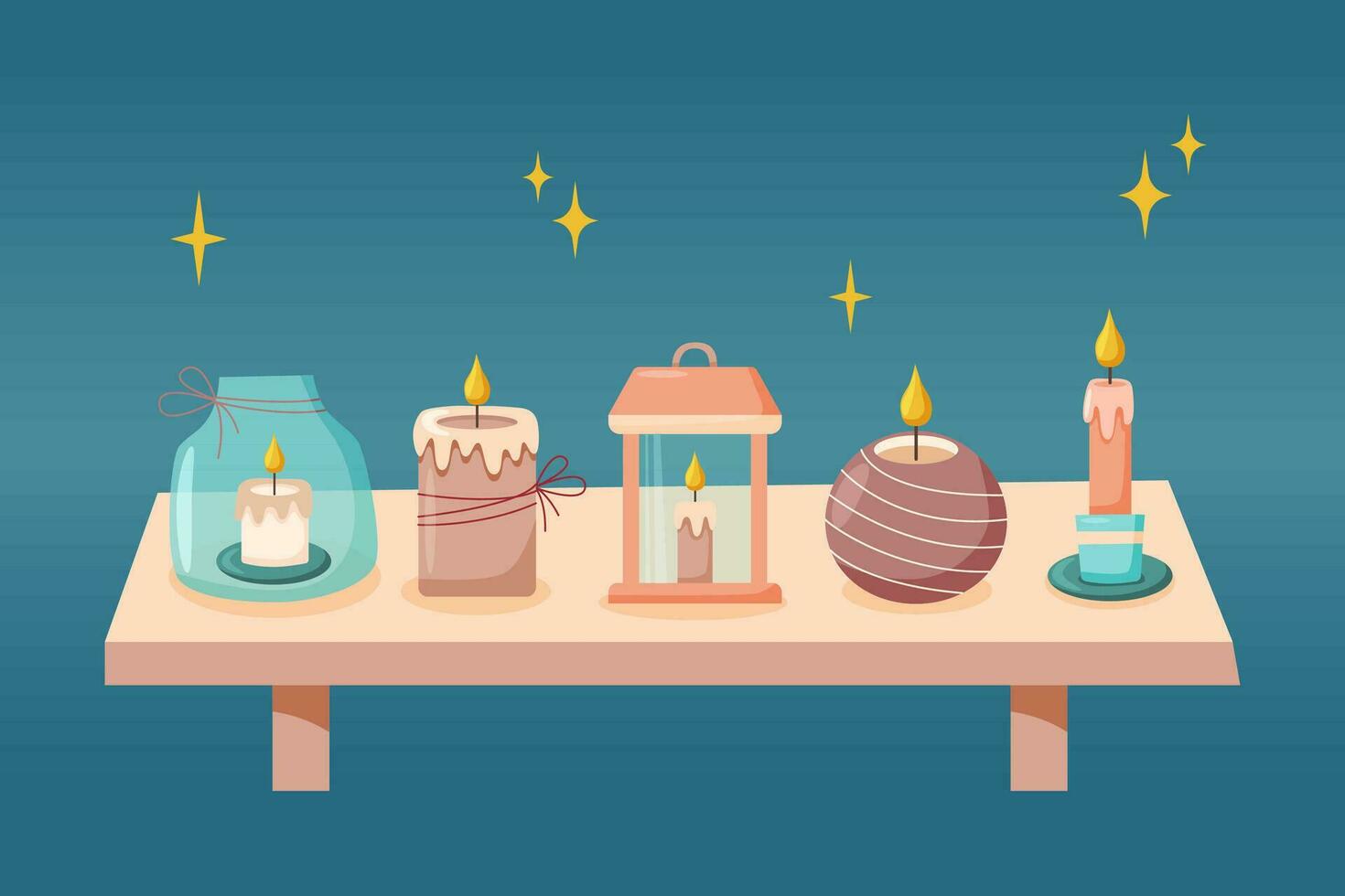 Christmas candles set vector