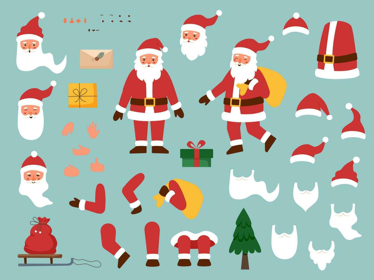 Santa Claus character constructor vector