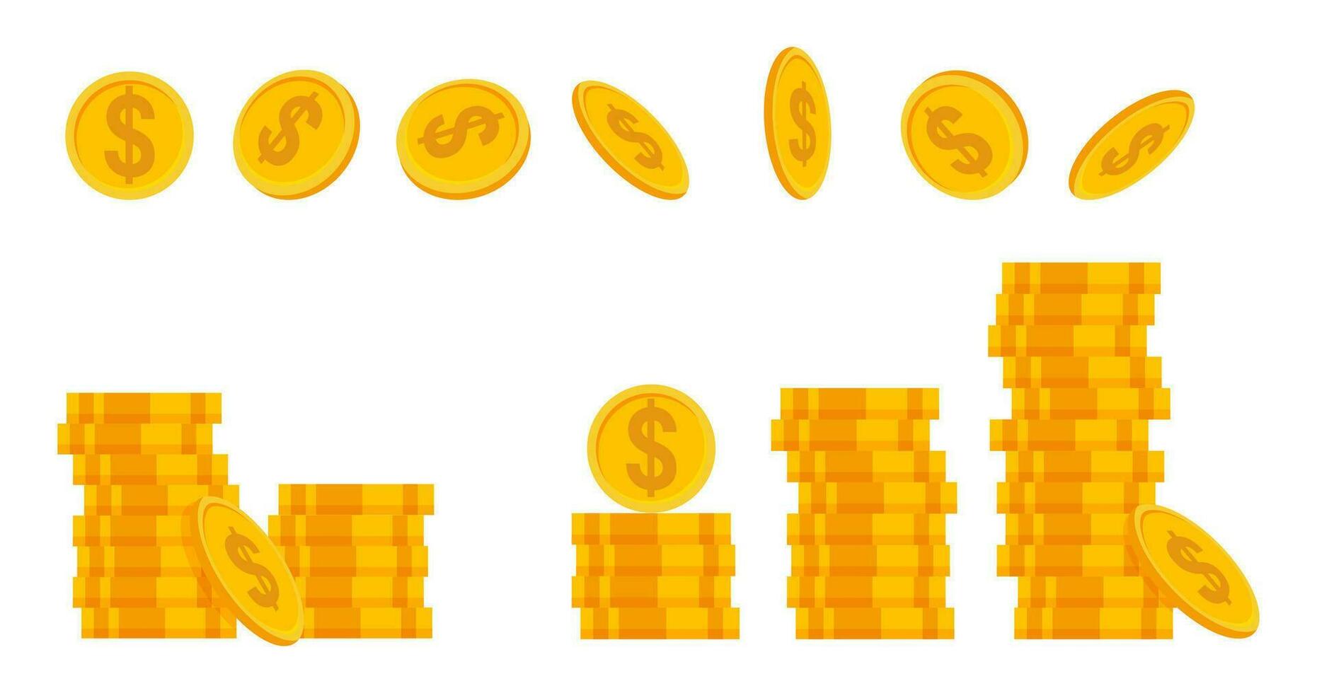 Money coins set vector