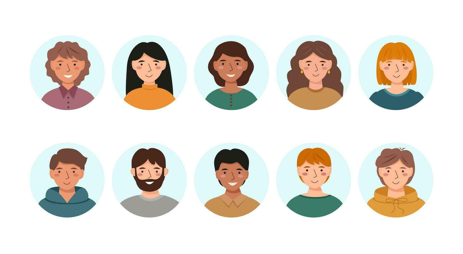 Set of people avatars vector