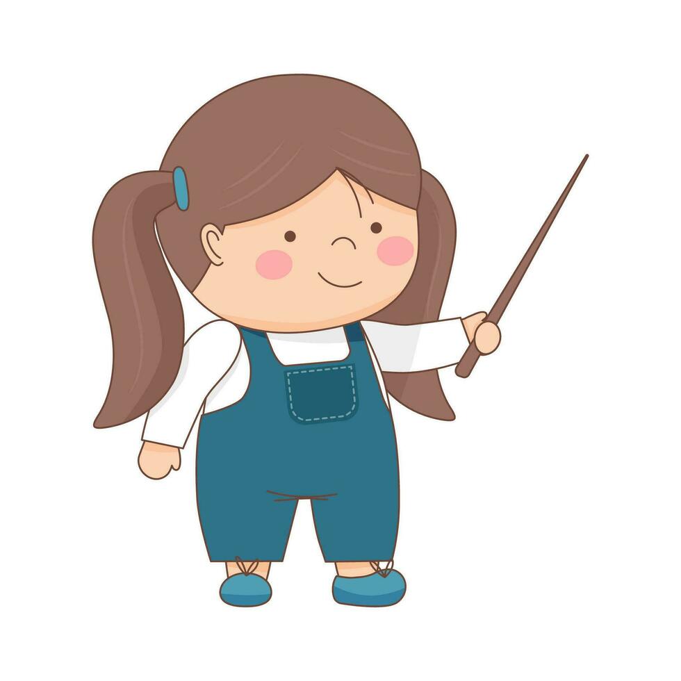 Girl with pointer vector