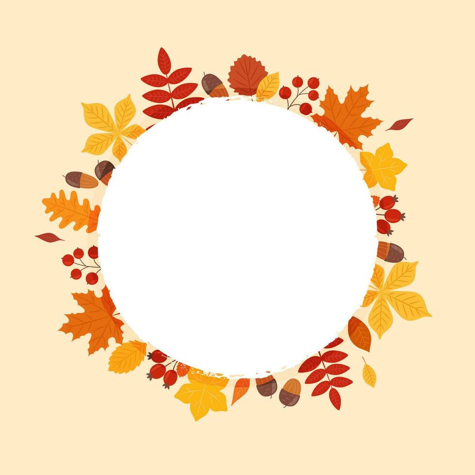 Autumn baclground with leaves vector