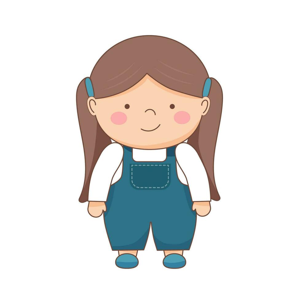 niña personaje aislado vector