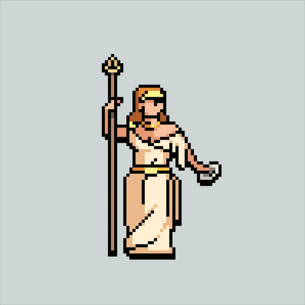 Pixel art illustration Hera. Pixelated Greek Hera. Greek Mythology Hera pixelated for the pixel art game and icon for website and video game. old school retro. vector
