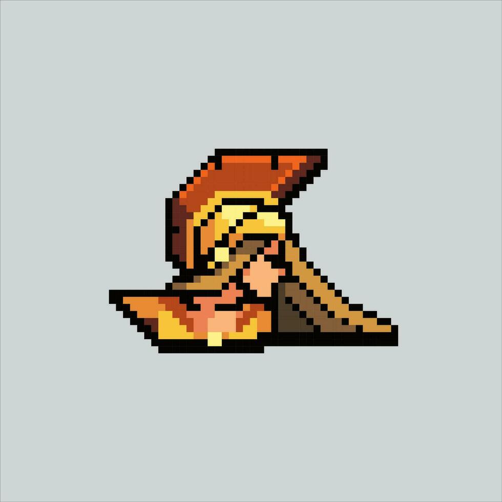 Pixel art illustration Athena. Pixelated Greek Athena. Greek Mythology Athena Minerva pixelated for the pixel art game and icon for website and video game. old school retro. vector