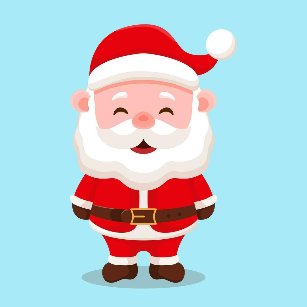 Vector illustration merry christmas with santa claus