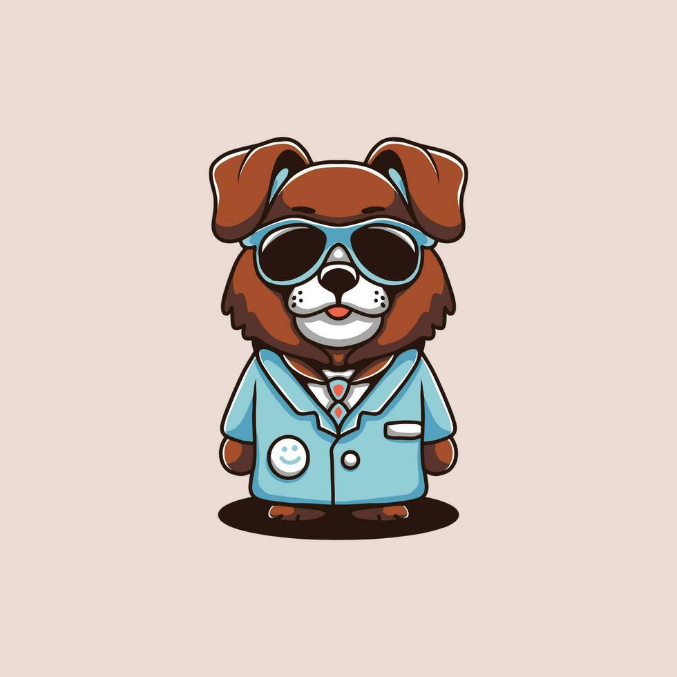 Doggy Doctor with glasses vector