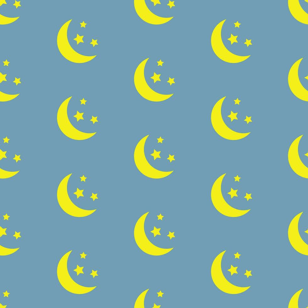 Moon and stars, seamless pattern, vector. vector