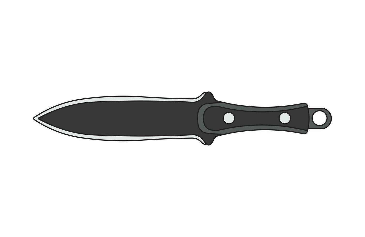 Kids drawing Cartoon Vector illustration throwing knife Isolated in doodle style
