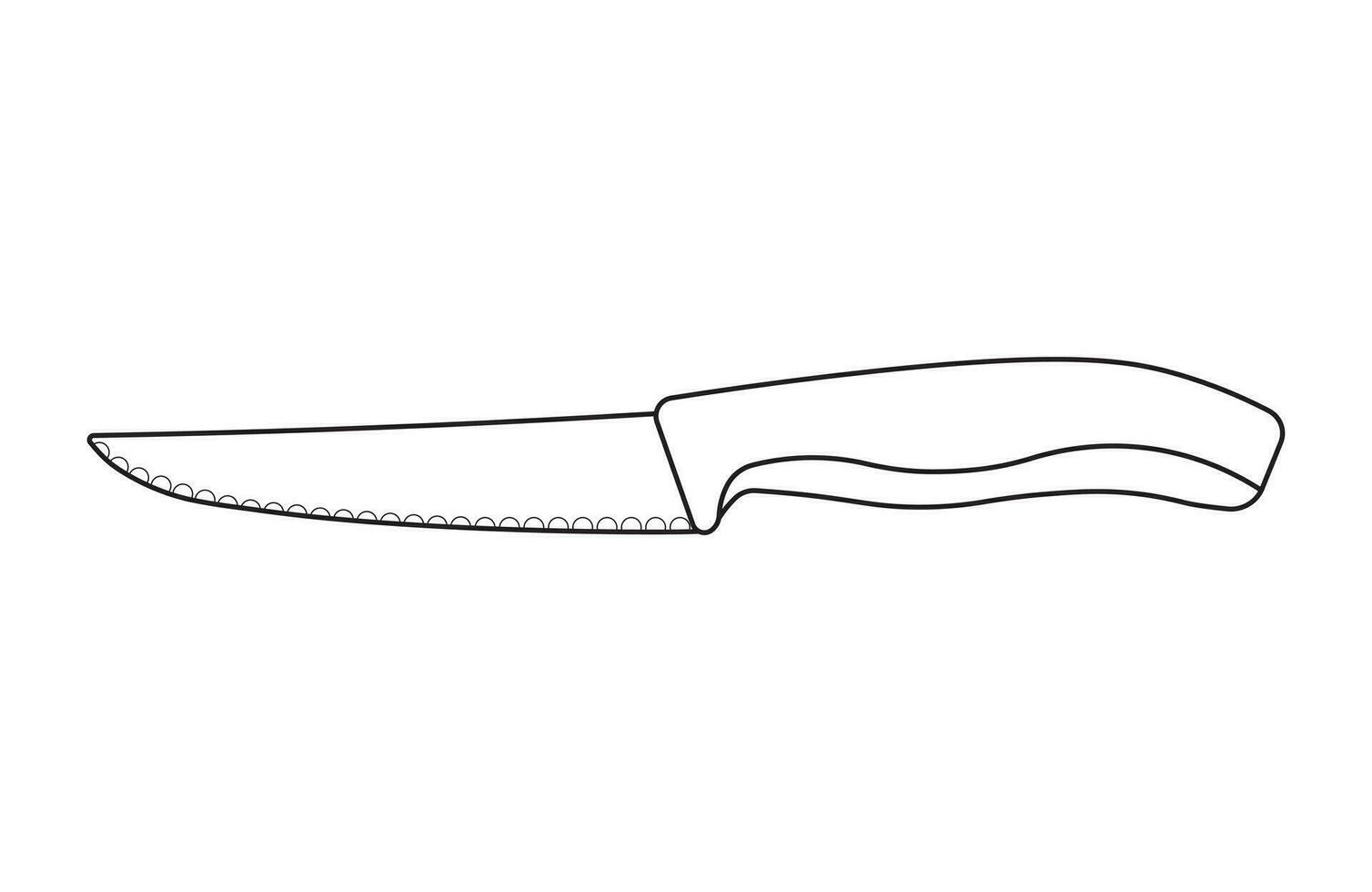 Hand drawn Kids drawing Cartoon Vector illustration steak knife Isolated in doodle style