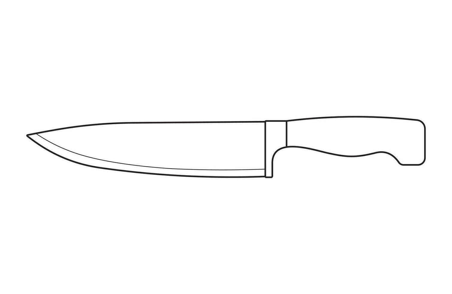 Hand drawn Kids drawing Cartoon Vector illustration chef knife Isolated in doodle style