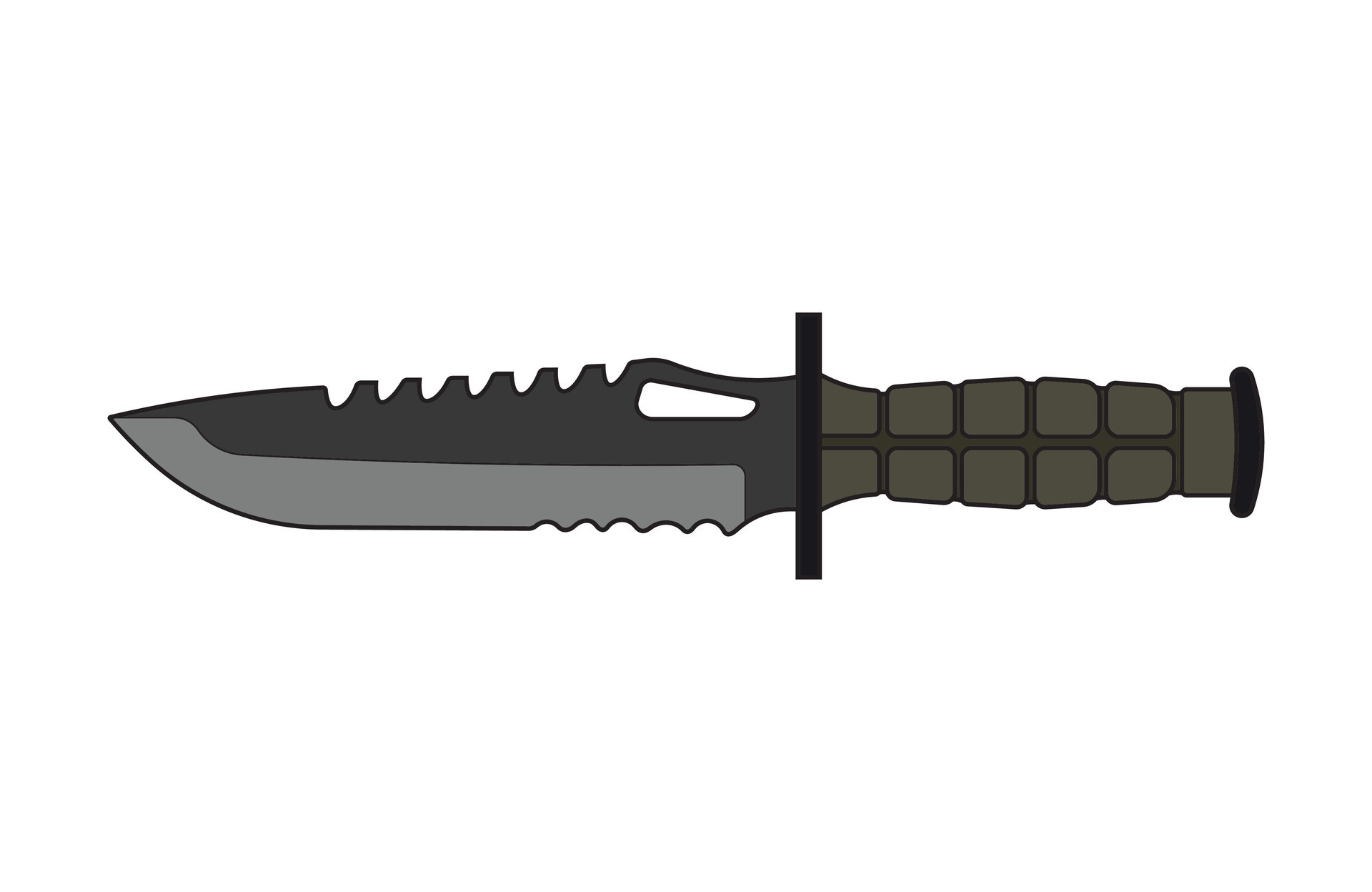 Kids drawing Cartoon Vector illustration tactical survival knife Isolated  in doodle style 33106913 Vector Art at Vecteezy