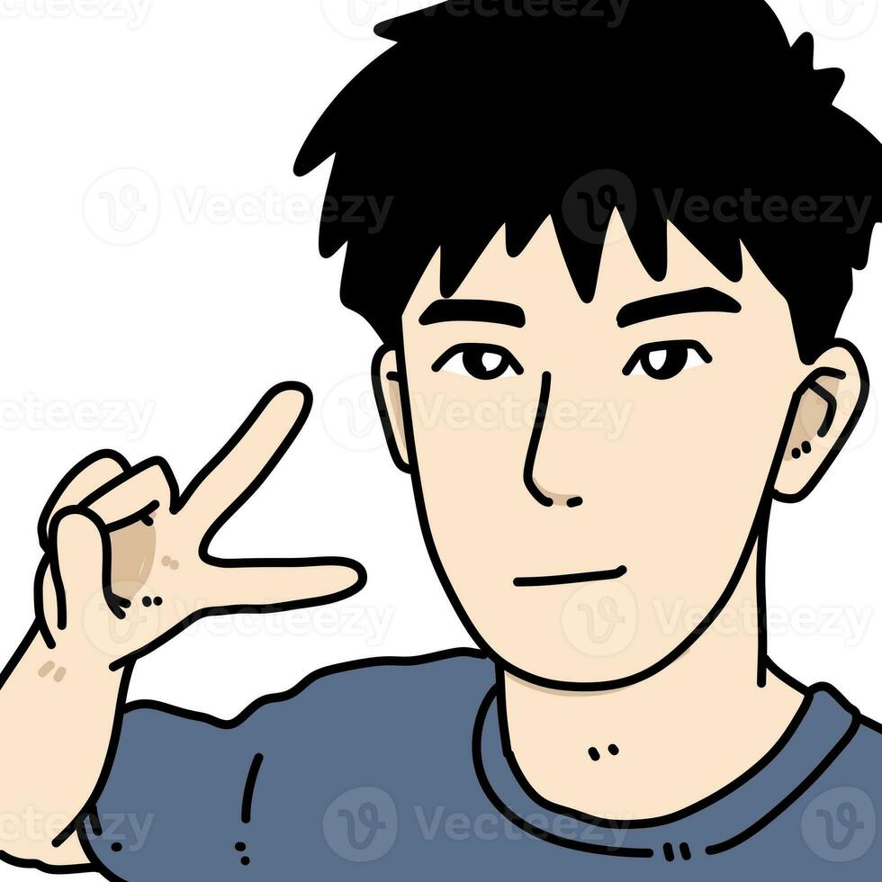 cute man cartoon on white background photo